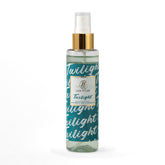 Twilight hair & body mist bottle with gold cap on a white background