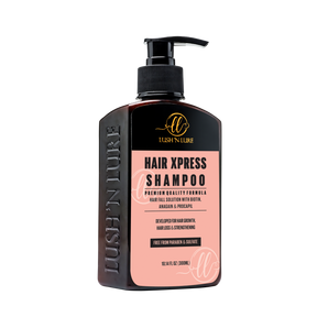  LUSH 'N LURE Sulfate & Paraben Free Shampoo, a gentle yet effective formula specifically crafted to address hair fall and promote hair growth