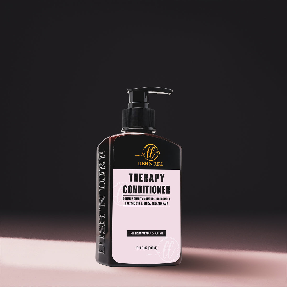 Image presenting LUSH 'N LURE Sulfate & Paraben Free Therapy Conditioner, specially formulated for keratin-treated hair, providing gentle conditioning to maintain keratin treatment integrity.